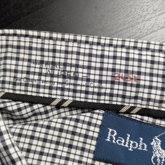 Vintage Ralph Lauren Black and White Check Shirt Button Down Men's - Size XL - Picture 5 of 15